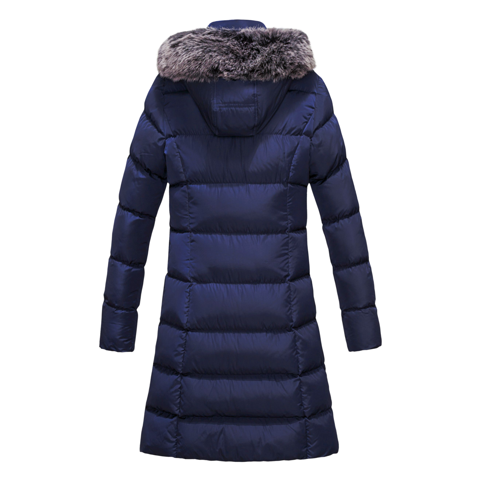 ELORA Women's Winter Vegan Down Puffer Parka with Faux Fur Hood