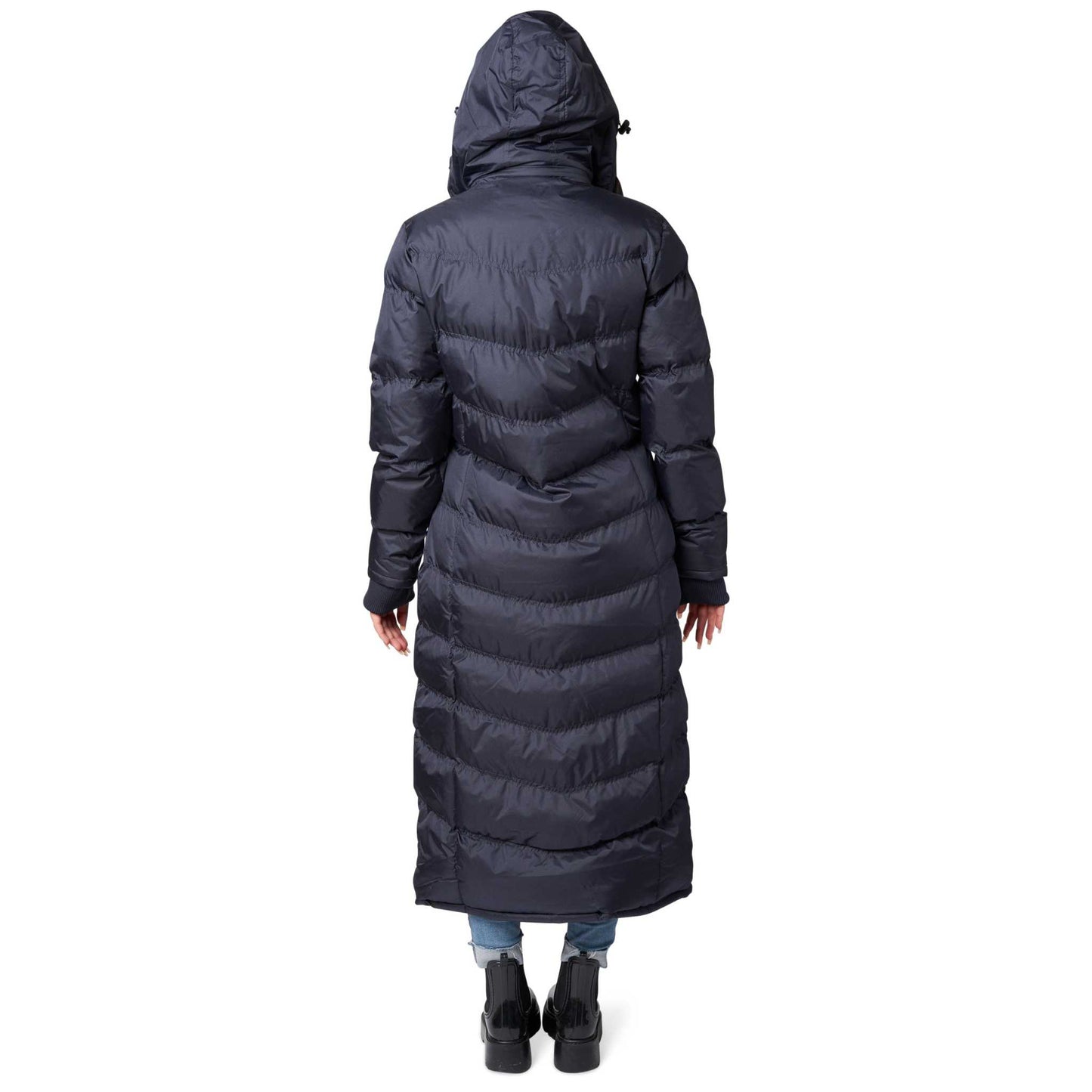 Women Full Length Puffer Coat water resistant with detachable hood