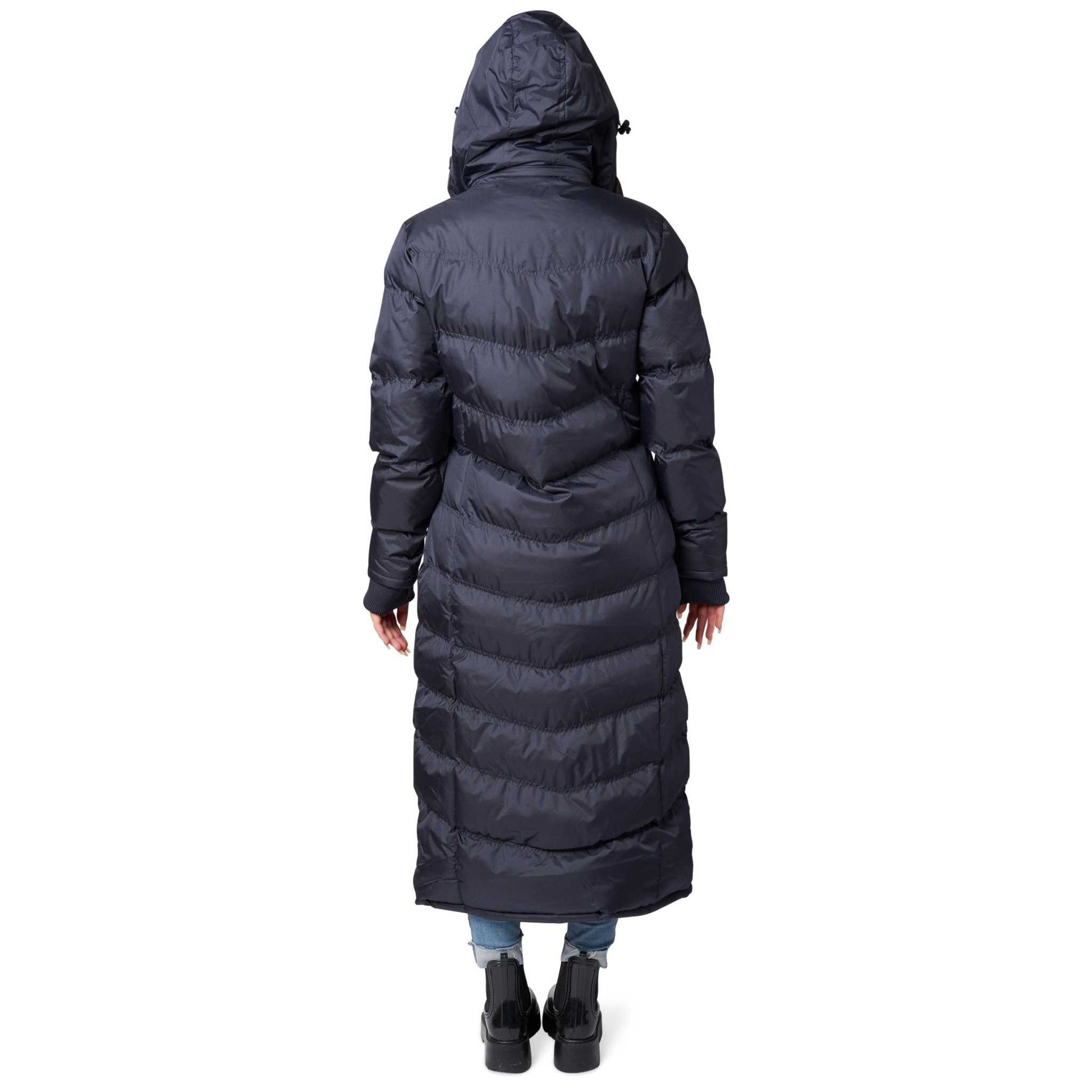 Women Full Length Puffer Coat water resistant with detachable hood
