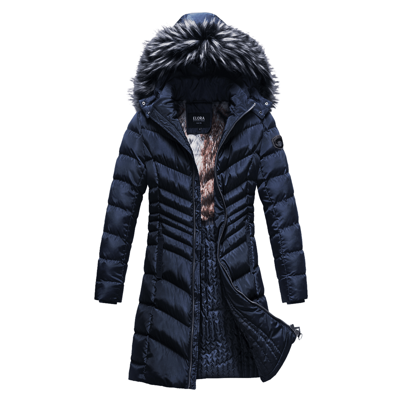 Women's Winter Coat Long and Slimming Warm Parka Jacket with Removable Faux Fur Hoodie,